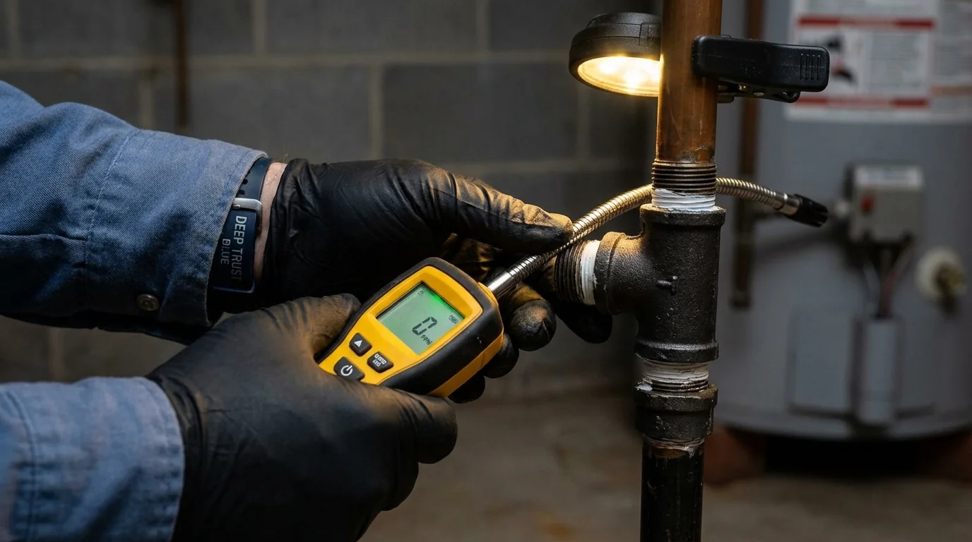 Gas leak detection with electronic sniffer by Johns Plumbing LLC in Maquoketa